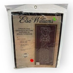 Vintage NOS Elsa Williams Brass Rubbings NeedleArt Kit #01006 Medieval Lady